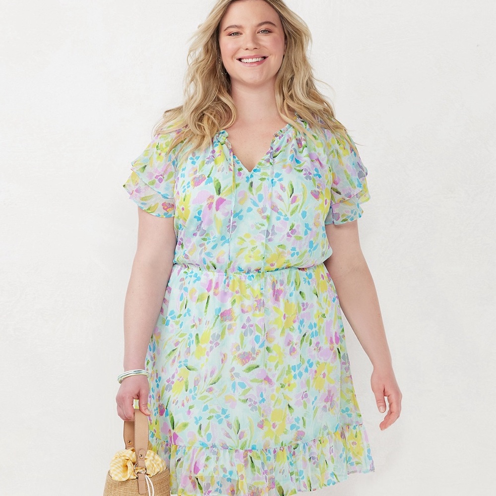 LC Ruffle Fit & Flare Dress 💛